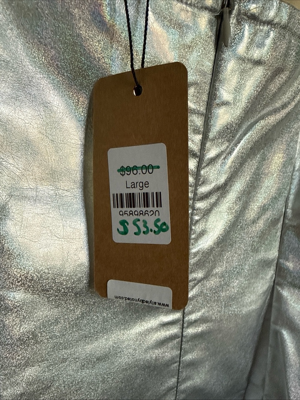 NWT Metallic Silver Cutout Mini Dress - Picture 4 of 7